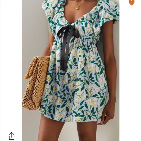 BNWT Agua by Agua Bendita Horizonte Celeste Cotton Mini Dress - Picture 1 of 4